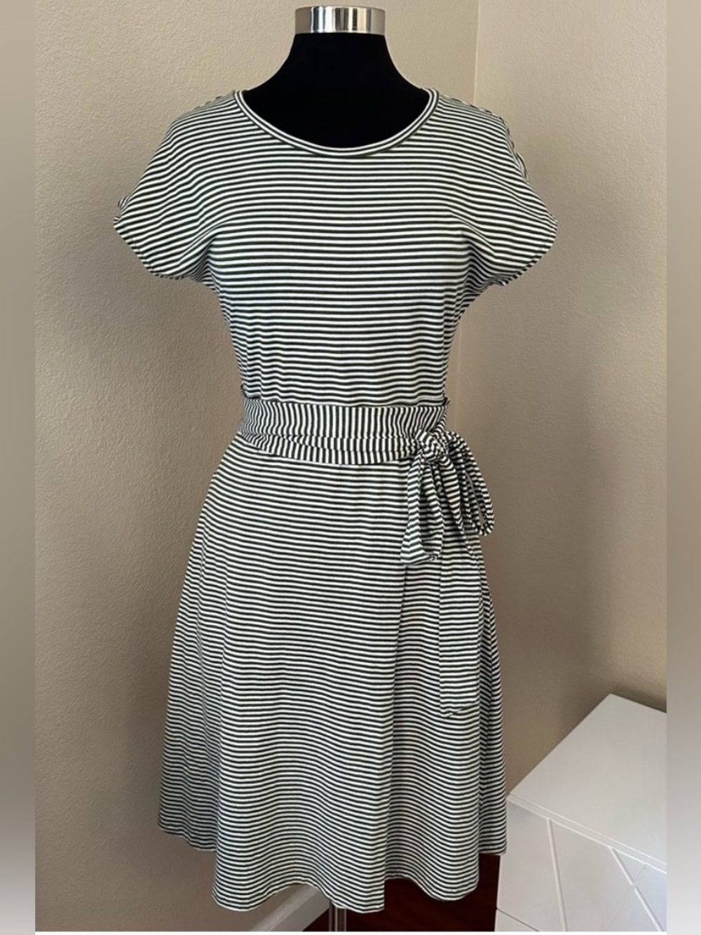Toad&Co Cue Wrap Short-Sleeve Striped Shirt Dress Size Small